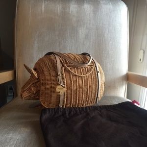 Kate Spade RARE Wicker Armadillo Novelty Bag